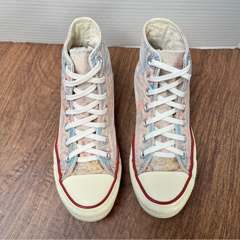 Converse High Top Faded BoHo Floral Patchwork Sneakers Size 6 - Picture 4 of 15